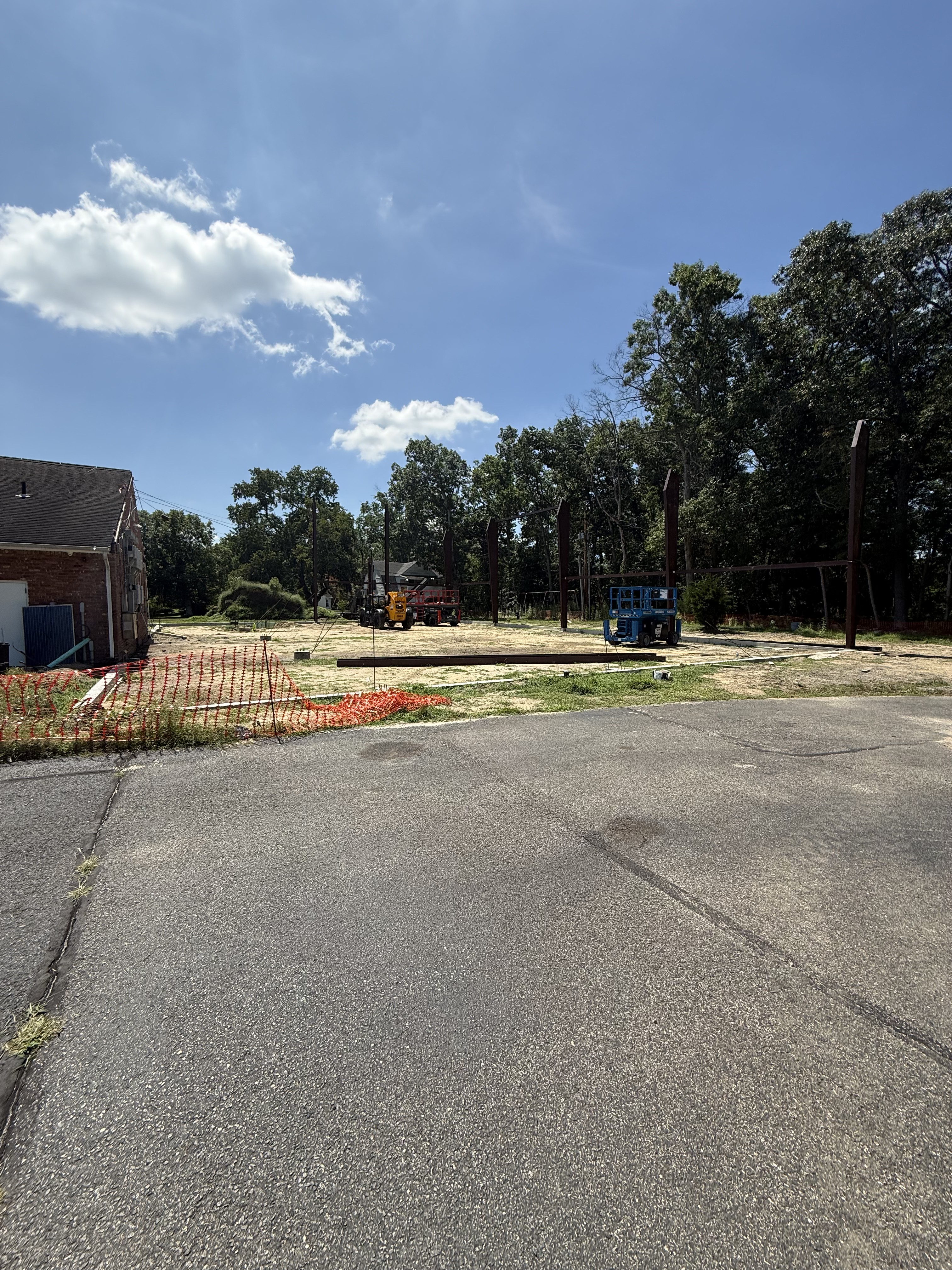 Steel framing under construction at Jackson Baptist Church