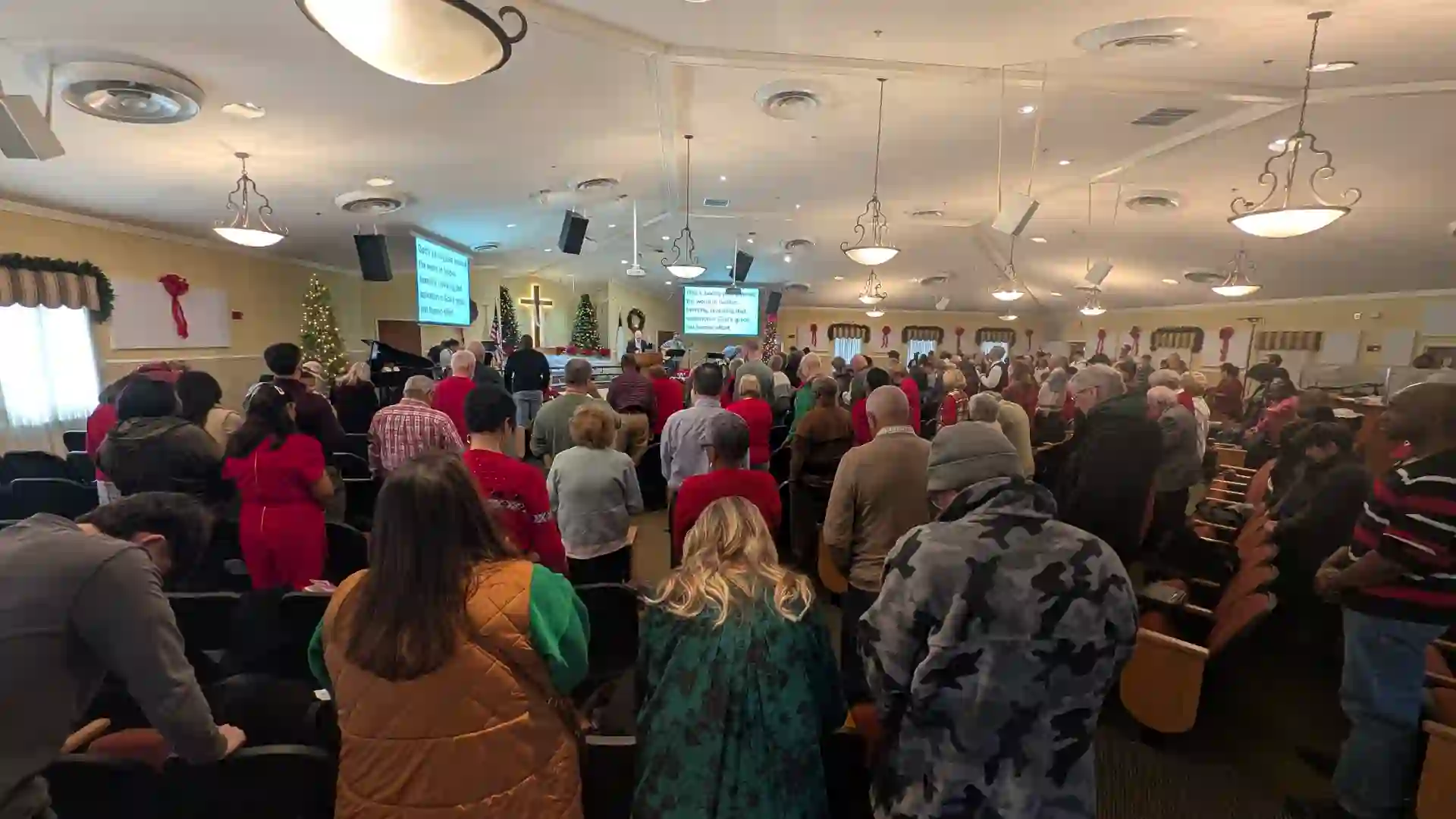 Congregation gathered for a Sunday service at Jackson Baptist Church